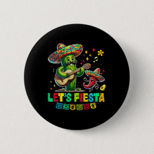 Chapa Redonda De 5 Cm Vamos a Fiesta México Fiesta Taco Guitarra Cactus