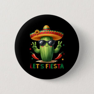 Chapa Redonda De 5 Cm Vamos a Fiesta México Fiesta Taco Guitarra Cactus 