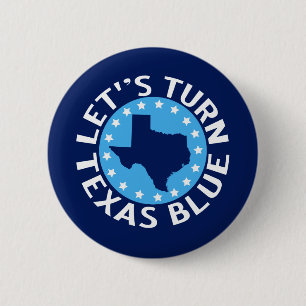 Chapa Redonda De 5 Cm Vamos a poner Texas de azul Vote demócrata Polític