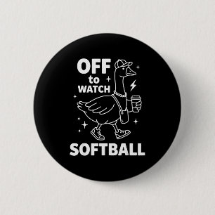 Chapa Redonda De 5 Cm Vamos a ver softball divertido softball ganso jueg