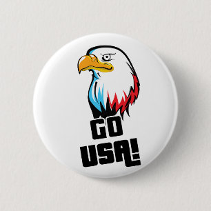 Chapa Redonda De 5 Cm ¡Vamos EE. UU.! águila americana