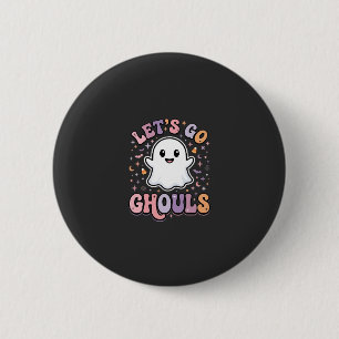 Chapa Redonda De 5 Cm Vamos Fantasmas Diseño Gráfico de Halloween Lindo