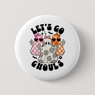 Chapa Redonda De 5 Cm Vamos Ghouls Halloween Fantasma Floral Spooky Seas