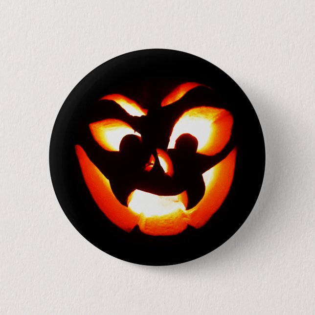Chapa Redonda De 5 Cm Vampire Jack-O-Lantern (Anverso)