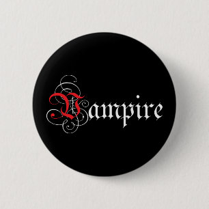 Chapa Redonda De 5 Cm Vampiro caligráfico