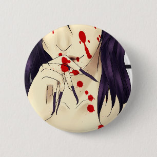 Chapa Redonda De 5 Cm Vampiro con sangre