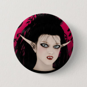 Chapa Redonda De 5 Cm Vampiro gótico del arte de la diva oscura