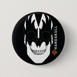 Chapa Redonda De 5 Cm Vampiro HANDSKULL, cráneo feliz, bandera de vampir