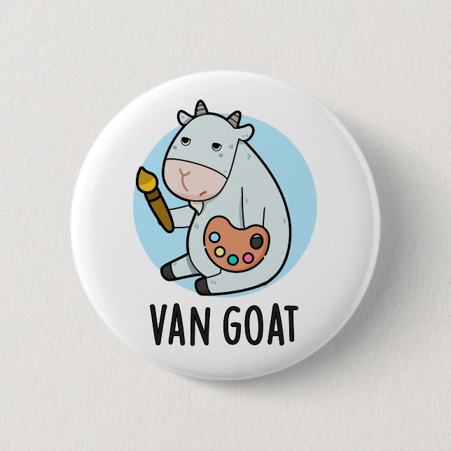 Chapa Redonda De 5 Cm Van Goat Funny Artista Pun (Anverso)