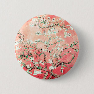 Chapa Redonda De 5 Cm Van Gogh Almond Blossoms Peach