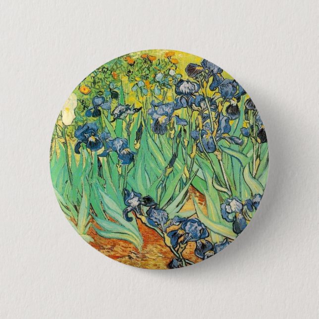 Chapa Redonda De 5 Cm Van Gogh Irises (Anverso)