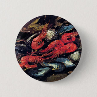Chapa Redonda De 5 Cm Van Gogh - Naturaleza Muerta con Mejillones y Cama