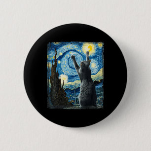 Chapa Redonda De 5 Cm Van Gogh Starry Night Style Artístico Azul Ruso
