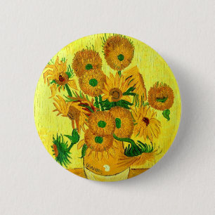 Chapa Redonda De 5 Cm Van Gogh Sunflowers