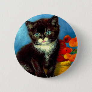 Chapa Redonda De 5 Cm Van Gogh Tuxedo Cat