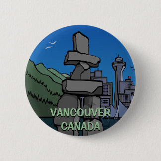 Chapa Redonda De 5 Cm Vancouver abotona el arte de Inukshuk de los