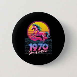 Chapa Redonda De 5 Cm Vaporwave 2026 Año del Caballo 1978 Cumpleaños 48