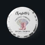 Chapa Redonda De 5 Cm Vaquera Costera Elegante Ducha Bridal<br><div class="desc">Coastre Cowgirl Elegant Bridal Shower botón</div>