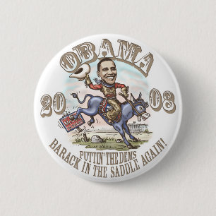 Chapa Redonda De 5 Cm Vaquero 2008 de Obama
