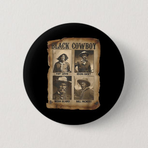 Chapa Redonda De 5 Cm Vaquero Negro Rodeo Occidental Melanina Historia N