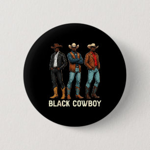Chapa Redonda De 5 Cm Vaquero negro western rodeo africano melanina niño