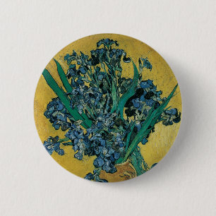 Chapa Redonda De 5 Cm Vase con irlandeses de Vincent van Gogh, arte vint