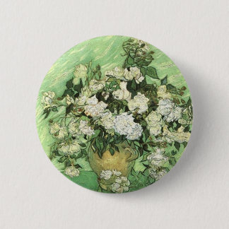 Chapa Redonda De 5 Cm Vase con Rosas, Vincent van Gogh 1890