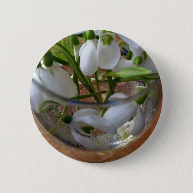 Chapa Redonda De 5 Cm vaso de gotas de nieve (Anverso)
