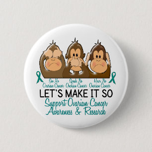 Chapa Redonda De 5 Cm Vea que hablar no oiga a ningún cáncer ovárico 