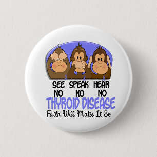 Chapa Redonda De 5 Cm Vea que hablar no oiga ninguna enfermedad de