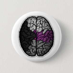 Chapa Redonda De 5 Cm Vector cerebral coloreado con gran bandera de orgu