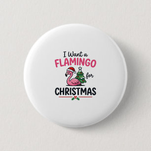 Chapa Redonda De 5 Cm Vector de cita de Navidad de flamenco