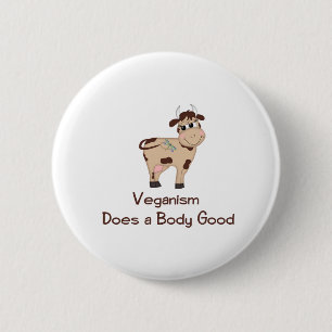Chapa Redonda De 5 Cm Veganismo, hace un cuerpo bueno