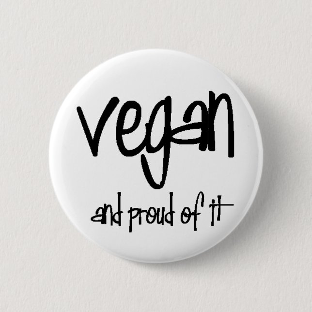 Chapa Redonda De 5 Cm vegano y orgulloso (Anverso)