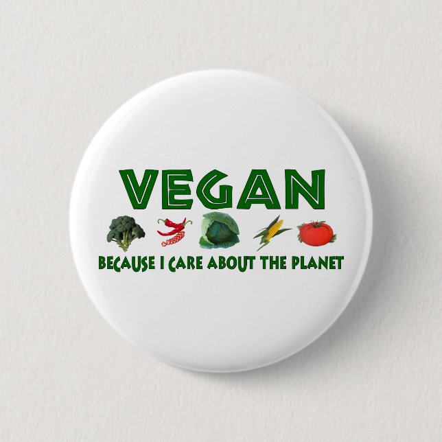 Chapa Redonda De 5 Cm Veganos para el planeta (Anverso)
