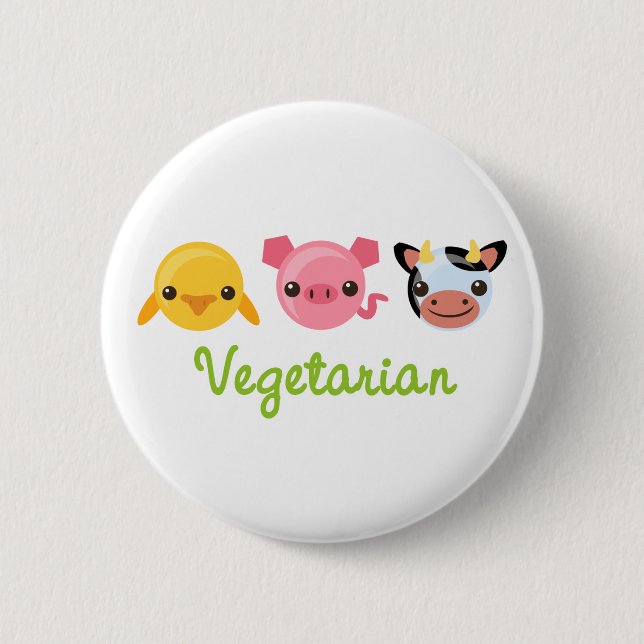Chapa Redonda De 5 Cm Vegetariano (Anverso)