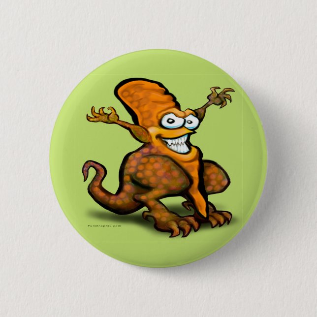 Chapa Redonda De 5 Cm Veggie Saurus Rex (Anverso)