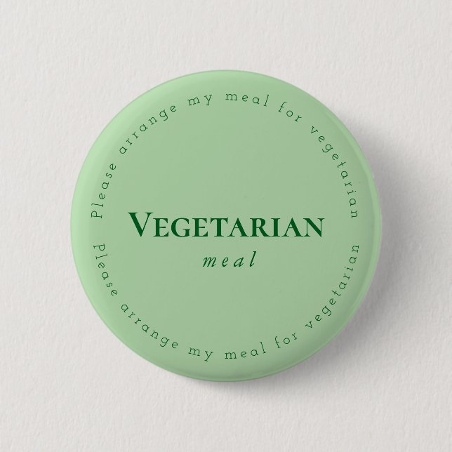 Chapa Redonda De 5 Cm Vegitarian meal Request Badge, Green (Anverso)