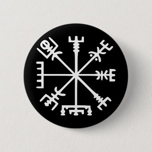 Chapa Redonda De 5 Cm Vegvísir (compás de Viking)