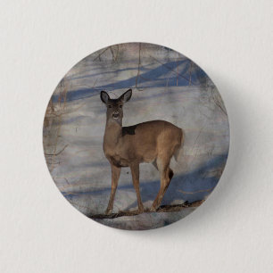 Chapa Redonda De 5 Cm Venado en la nieve