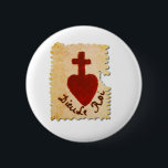 Chapa Redonda De 5 Cm Vendée Dieu, la católica le Roi<br><div class="desc">Este diseño presenta el Sagrado Corazón de los insurgentes monarqueros vendenos con el lema francés "Dieu, le Roi" que significa "Dios, el Rey" y rinde homenaje al levantamiento contrarrevolucionario y monárquico en la región de Vendée de Francia durante la Revolución Francesa. La Vendée fue el epicentro del mayor levantamiento contrarrevolucionario...</div>