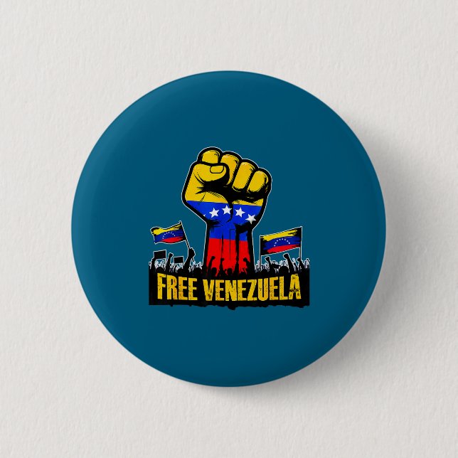 Chapa Redonda De 5 Cm Venezuela Flag Venezuela Libre 2026  (Anverso)