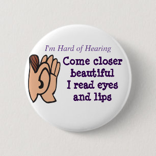 Chapa Redonda De 5 Cm Vengo más cerca leo ojos y los labios badge