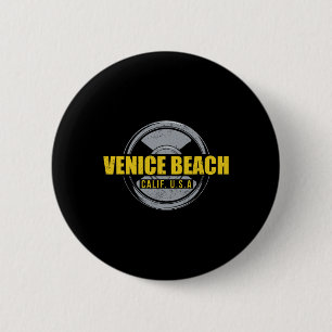 Chapa Redonda De 5 Cm Venice Beach California Usa Gym Bodybuilding Worko