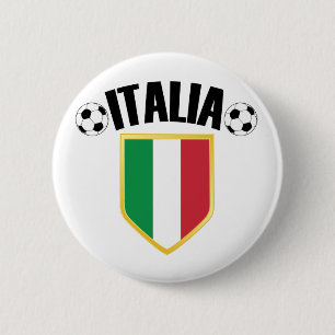 Chapa Redonda De 5 Cm Ventilador de la bandera italiana de Italia