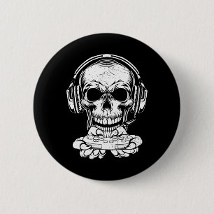 Chapa Redonda De 5 Cm Ventilador de videojuegos Skeleton Gaming Spooky C