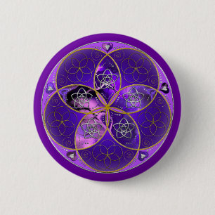Chapa Redonda De 5 Cm Venus Flor de amor finaART rosa violeta