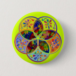 Chapa Redonda De 5 Cm Venus Flower of Love fineART Flower Power