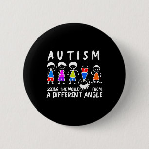 Chapa Redonda De 5 Cm Ver El Mundo Desde Un Ángulo Diferente Autismo Awa