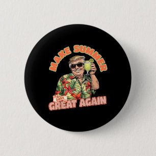 Chapa Redonda De 5 Cm Verano 2024 Grande de nuevo Donald Trump de vacaci